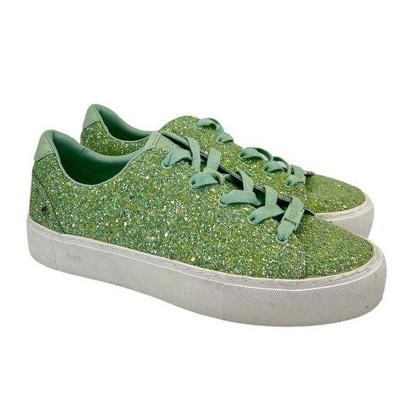 UGG Zilo Platform Women's Green Glitter Sneakers - Picture 1 of 16